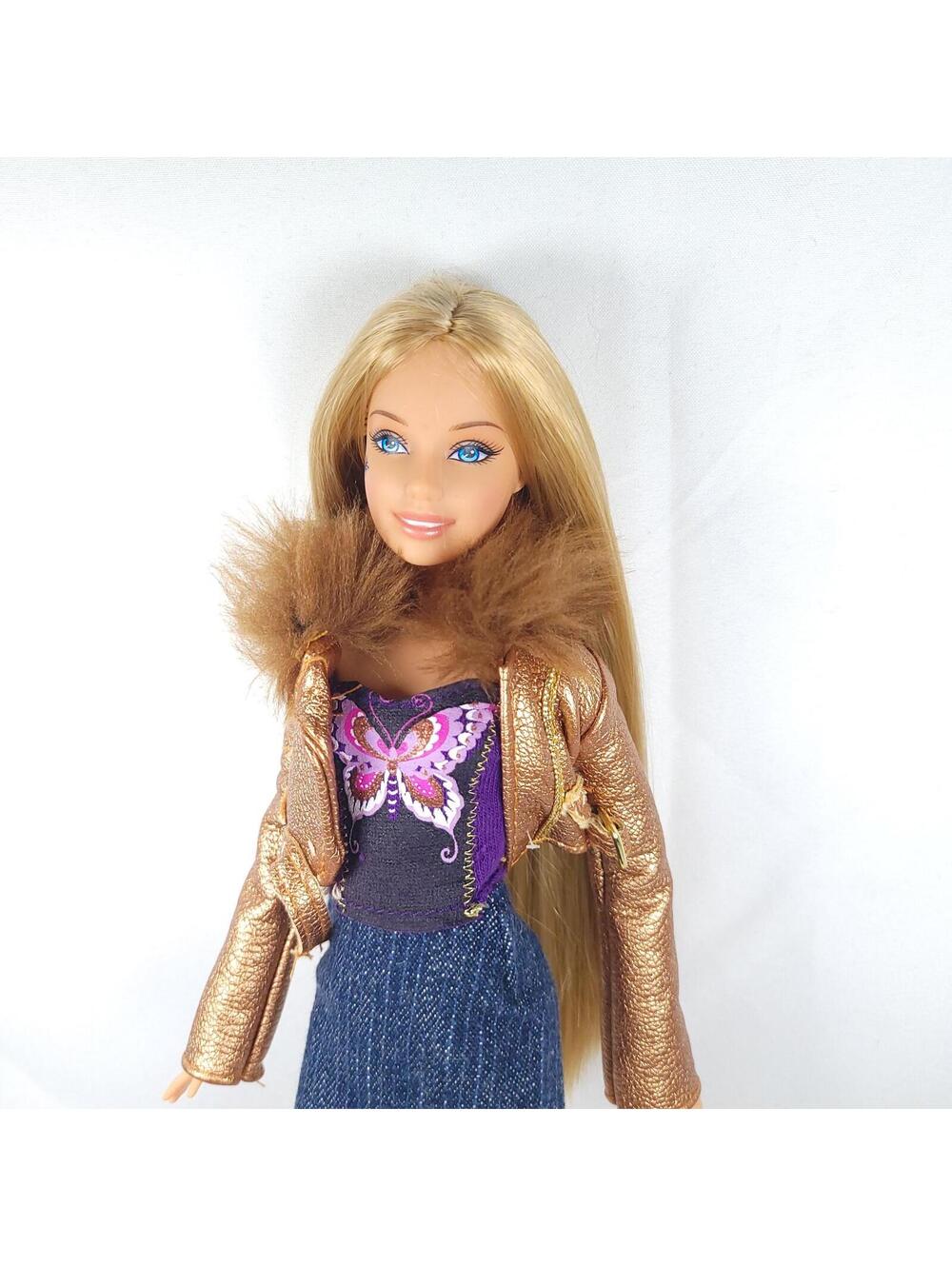 Mattel Barbie Fashion Fever Blonde Doll L3325 Butterfly Tattoo Boots Jacket